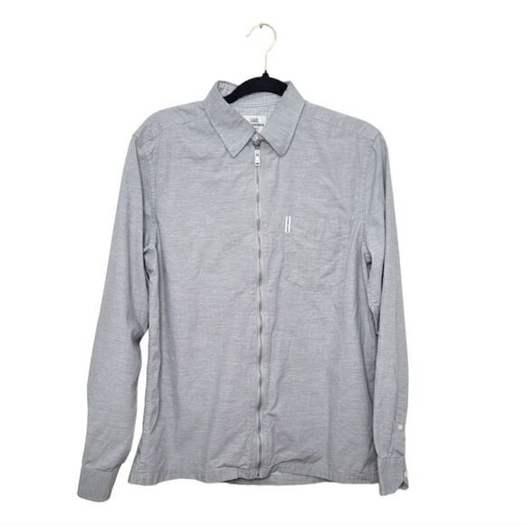 Ben Sherman Grey Cotton Zip Up Shirt - Picture 1 of 4